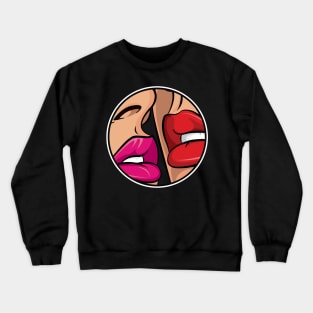 Ruby Red Lipstick Kiss Pop Art Crewneck Sweatshirt